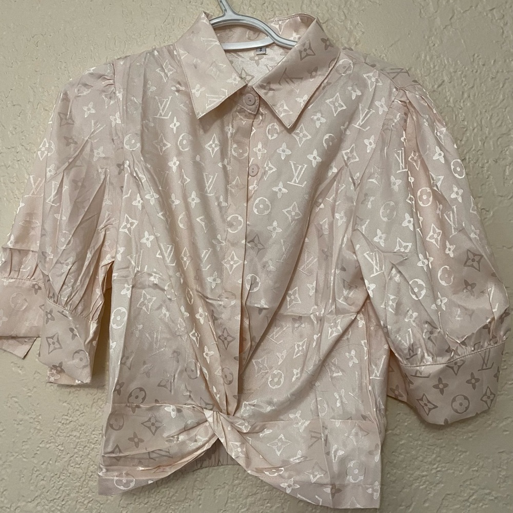 Satin blouses pink and beige